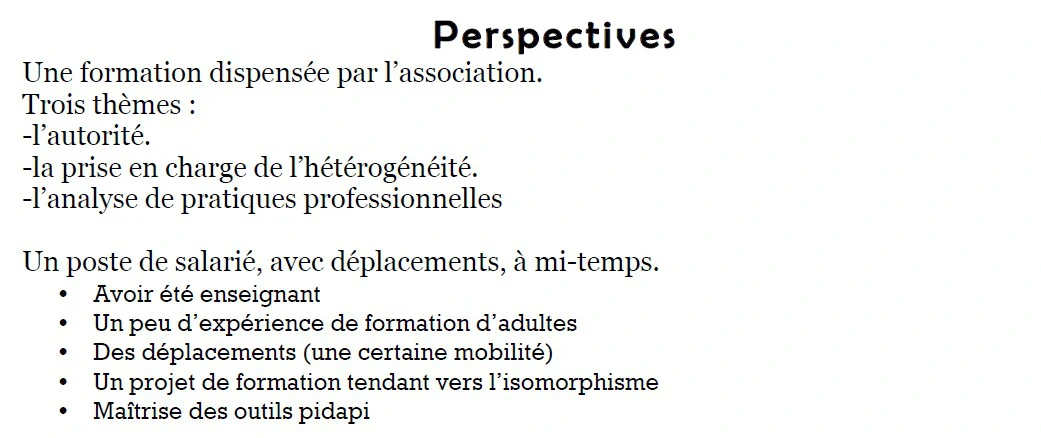 Extrait AG 2014 Secteur Formation